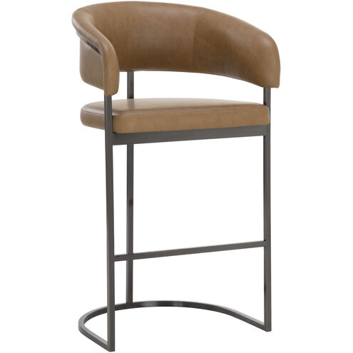 Marris 42 inch Gunmetal / Milliken Cognac Barstool